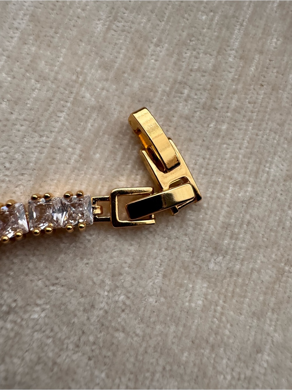 Gold Toned Rainbow Tennis Bracelet - Multicolor Crystals - Picture 5 of 5